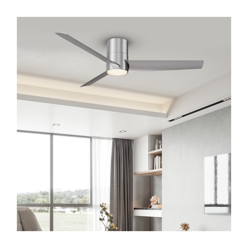 ZEVENTI - LED Kattotuuletin BARROSA LED/18W/230V Wi-Fi Tuya kromi + kauko-ohjaus