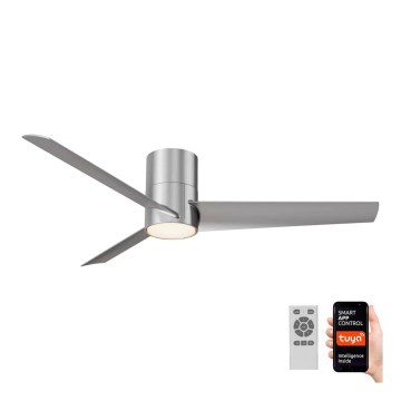 ZEVENTI - LED Kattotuuletin BARROSA LED/18W/230V Wi-Fi Tuya kromi + kauko-ohjaus