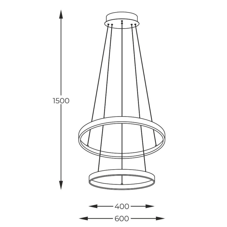 Zuma Line - LED-kattokruunu johdossa LED/50W/230V 3000/4000/6000K halkaisija 60 cm musta