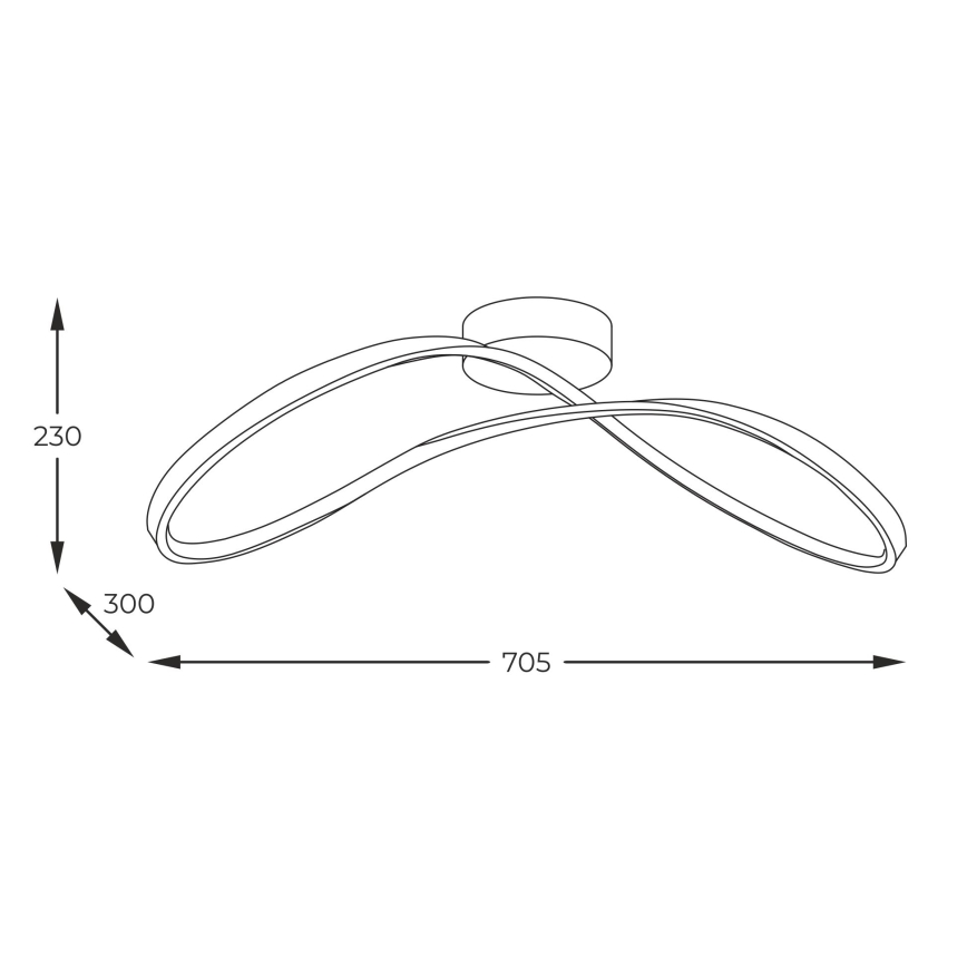 Zuma Line - Kiinteä LED-kattokruunu LED/45W/230V 3000/4000/6000K musta