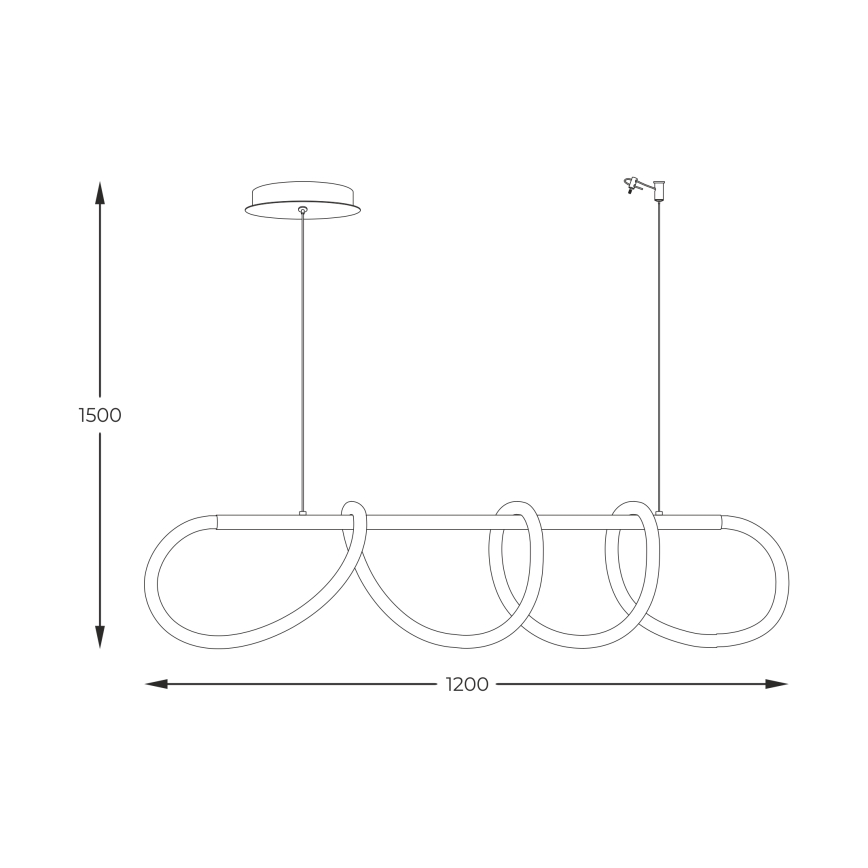 Zuma Line - LED-kattokruunu johdossa LED/45W/230V 3000/4000/6000K musta