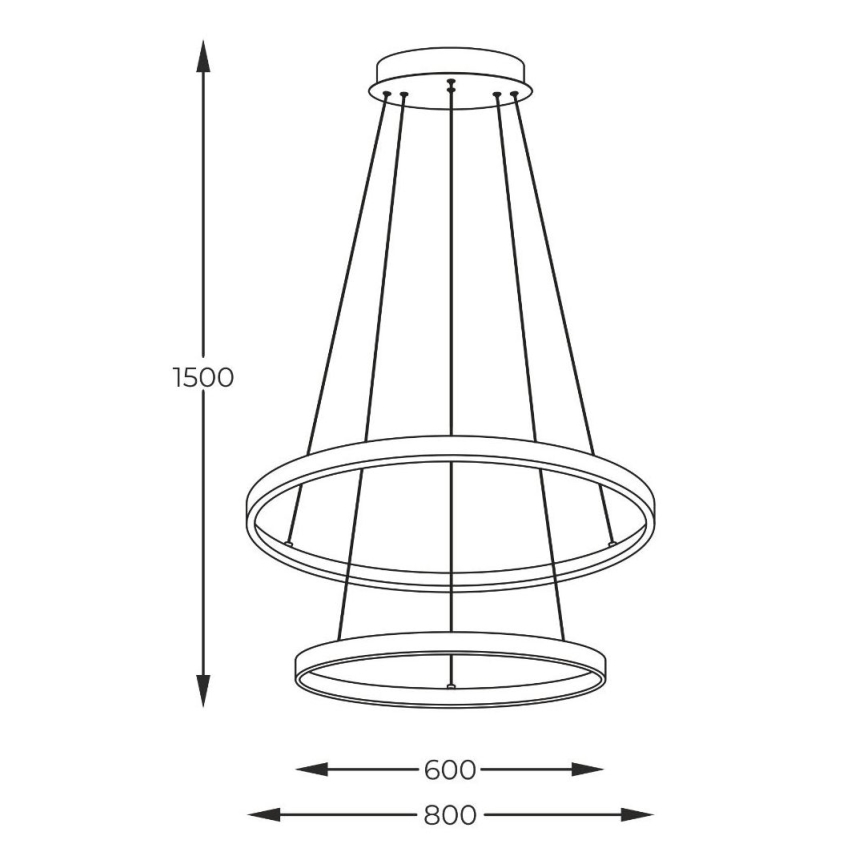 Zuma Line - LED-kattokruunu johdossa LED/60W/230V 3000/4000/6000K halkaisija 80 cm musta