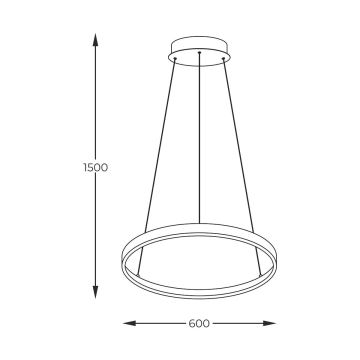 Zuma Line - LED-kattokruunu johdossa LED/28W/230V 3000/4000/6000K halkaisija 60 cm musta