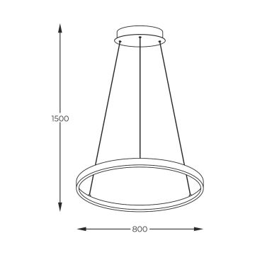 Zuma Line - LED-kattokruunu johdossa LED/36W/230V 3000/4000/6000K halkaisija 80 cm musta