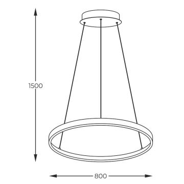 Zuma Line - LED-kattokruunu johdossa LED/36W/230V 3000/4000/6000K halkaisija 80 cm kulta