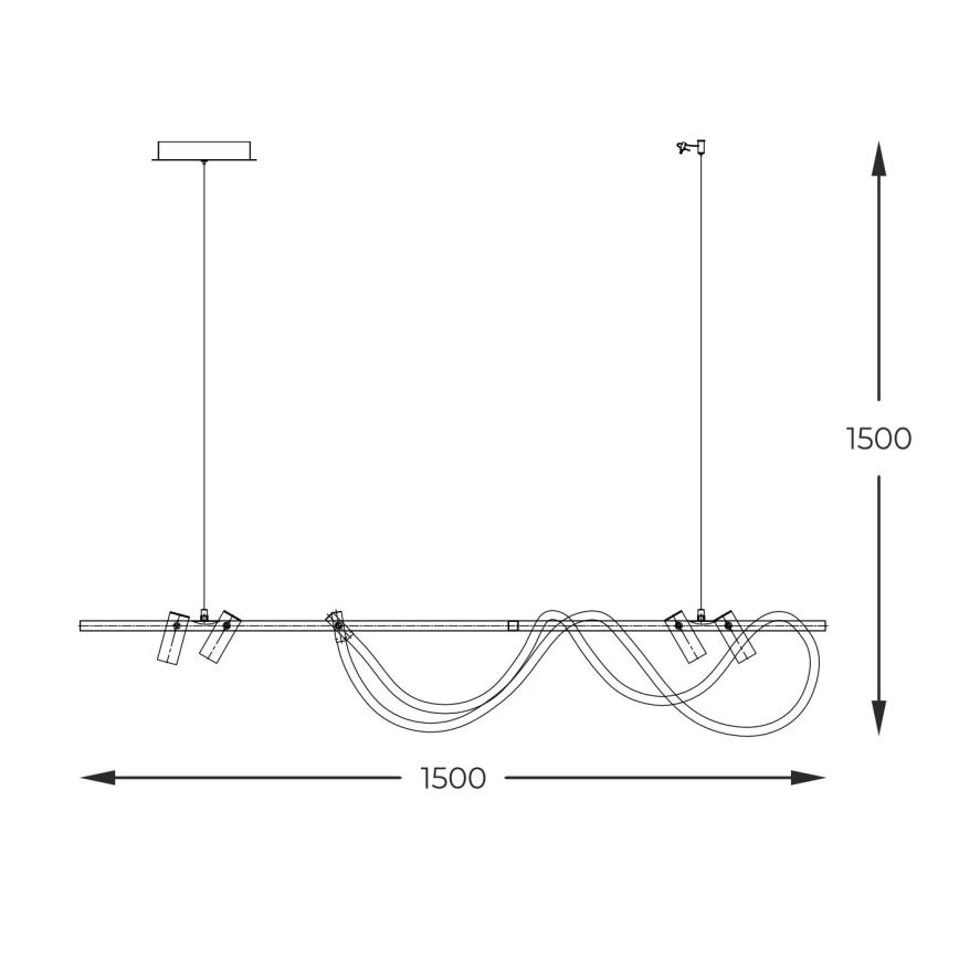 Zuma Line - Himmennettävä LED-kattokruunu johdossa LED/60W + LED/7,5W/230V 2700-6000K musta/kulta + kauko-ohjaus