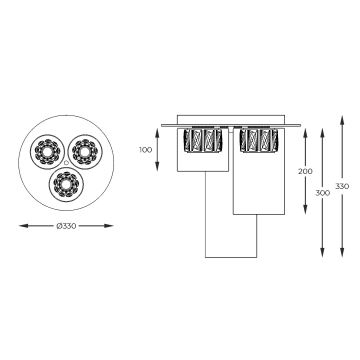 Zuma Line - Kiinteä LED-kattokruunu 3xLED/5W/230V messinki