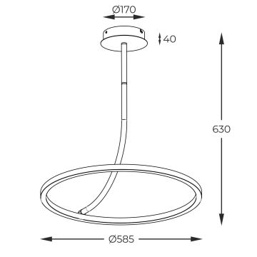 Zuma Line - LED-riipuskattokruunu LED/30W/230V musta