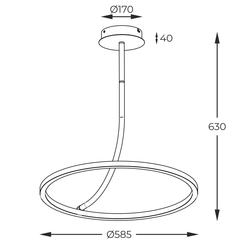 Zuma Line - LED-riipuskattokruunu LED/30W/230V musta