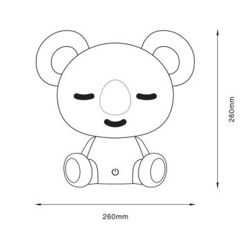 Zuma Line - LED Himmennettävä children's kosketus pöytävalaisin LED/3W/230V koala harmaa