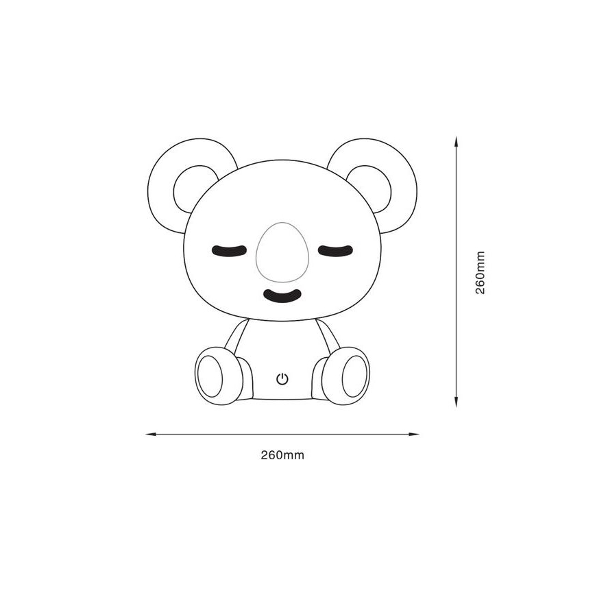 Zuma Line - LED Himmennettävä children's kosketus pöytävalaisin LED/3W/230V koala harmaa