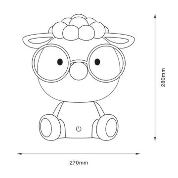 Zuma Line - LED Himmennettävä children's kosketus pöytävalaisin LED/3W/230V lammas harmaa