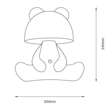 Zuma Line - LED Himmennettävä children's kosketus pöytävalaisin LED/3W/230V karhu vaaleanpunainen