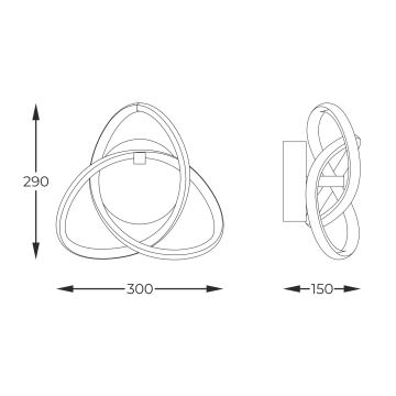 Zuma Line - LED-seinävalaisin LED/14W/230V musta