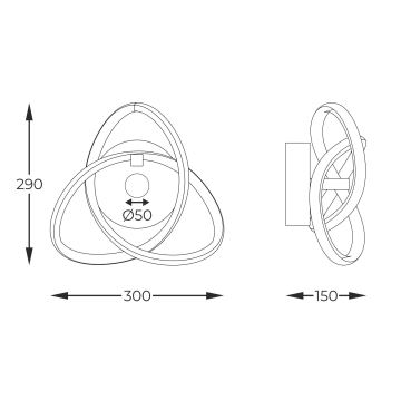 Zuma Line - LED-seinävalaisin LED/14W/230V musta/kulta