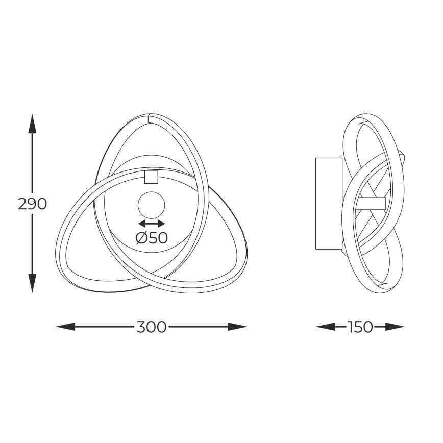 Zuma Line - LED-seinävalaisin LED/14W/230V musta/kulta