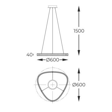 Zuma Line - LED Himmennettävä kristalli kattokruunu johdossa LED/25W/230V 2700-6000K + kauko-ohjaus