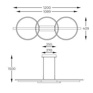 Zuma Line - Himmennettävä LED-kattokruunu johdossa LED/35W/230V