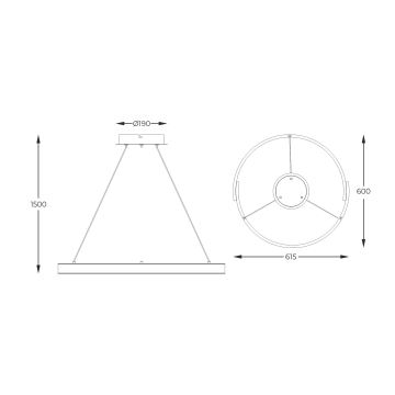 Zuma Line - Himmennettävä LED-kattokruunu johdossa LED/30W/230V musta/kulta