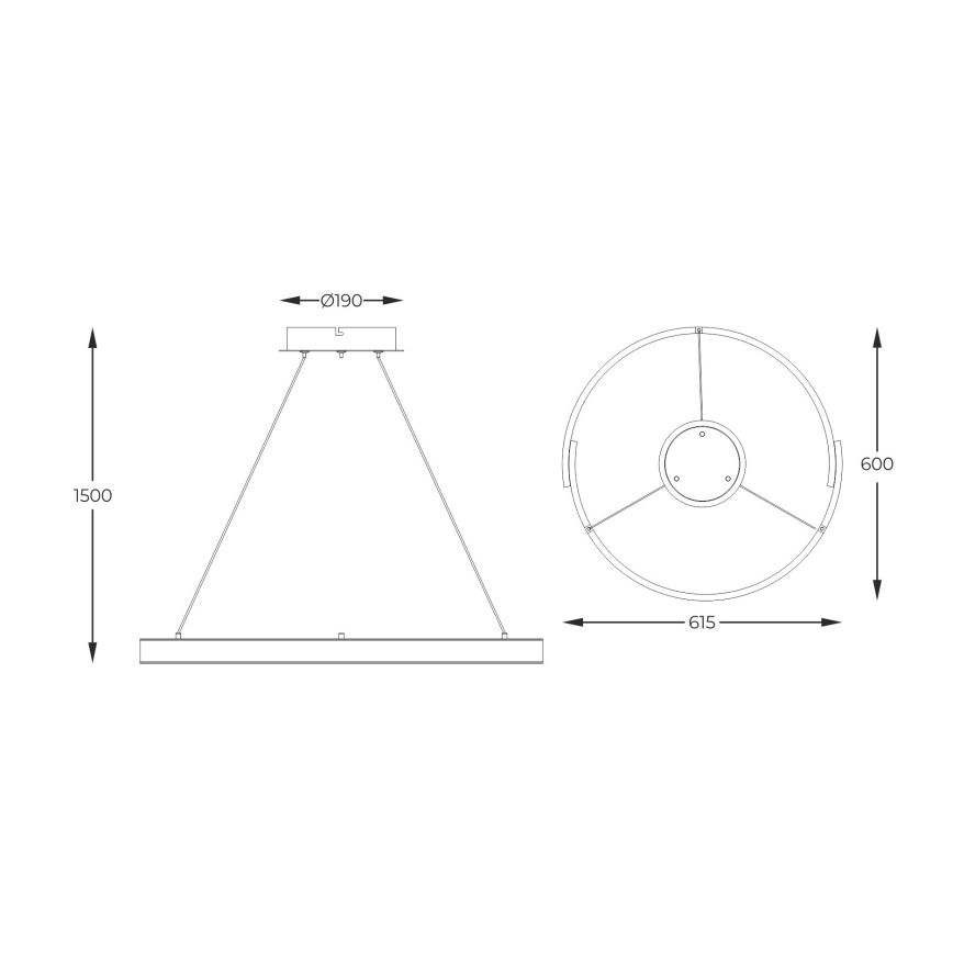 Zuma Line - Himmennettävä LED-kattokruunu johdossa LED/30W/230V musta/kulta