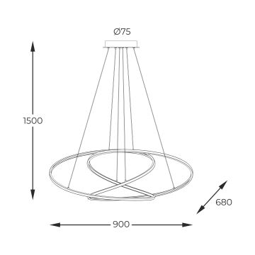 Zuma Line - Himmennettävä LED-kattokruunu johdossa LED/56W/230V kulta