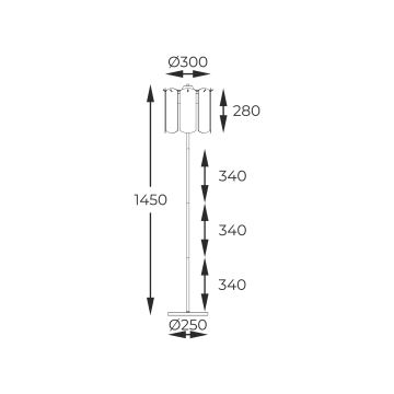 Zuma Line - Lattialamppu 3xE14/40W/230V musta