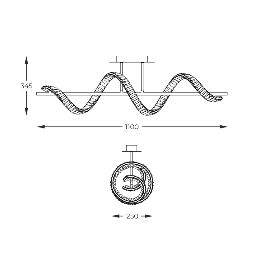 Zuma Line - LED Himmennettävä kristalli kattokruunu on a pole LED/24,5W/230V 2700-6000K + kauko-ohjaus