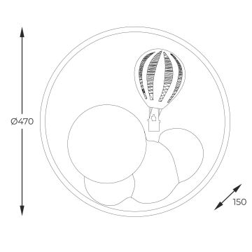 Zuma Line - LED Himmennettävä children's katto kevyt LED/42W/230V 3000/5700K sininen