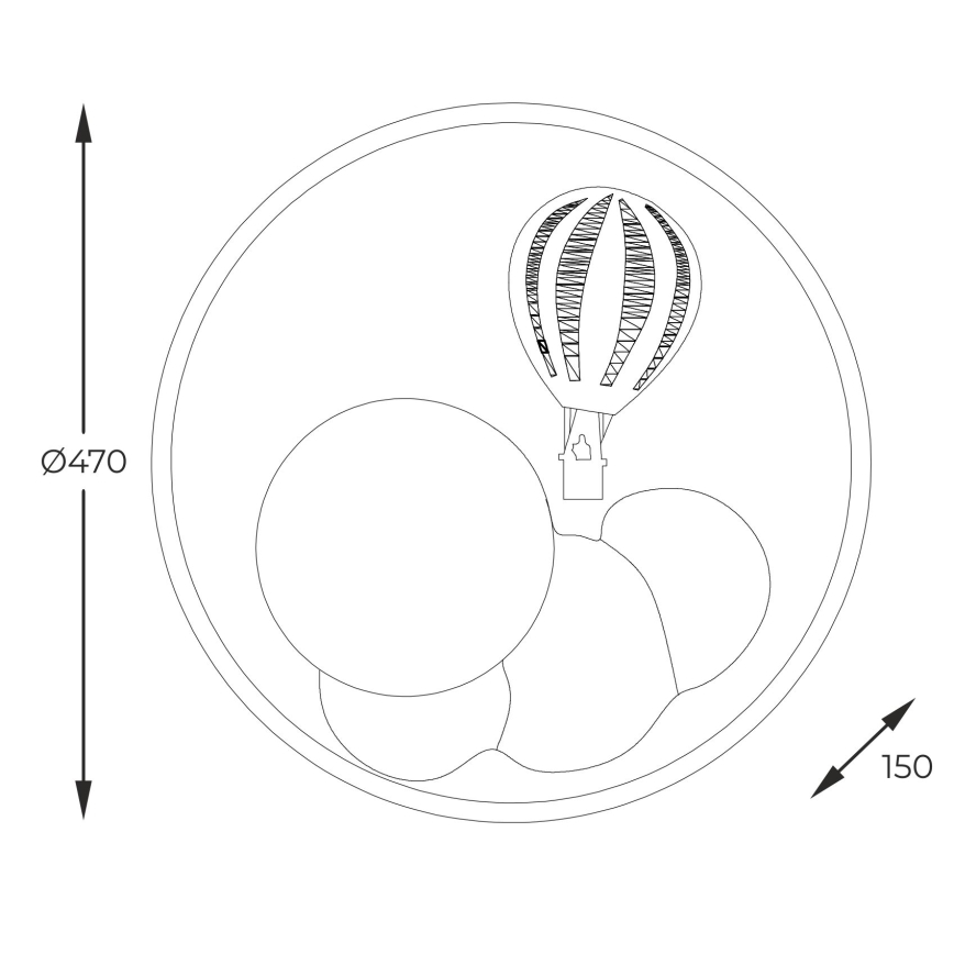 Zuma Line - LED Himmennettävä children's katto kevyt LED/42W/230V 3000/5700K sininen