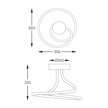 Zuma Line - LED-himmennyskattokruunu LED/26W/230V musta