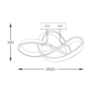 Zuma Line - LED-himmennyskattokruunu LED/44W/230V musta