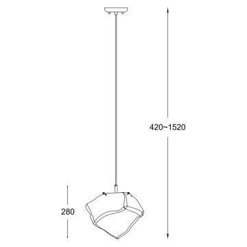 Zuma Line P0488-01B-U8AC - Riippuvalaisin ROCK 1xE27/40W/230V