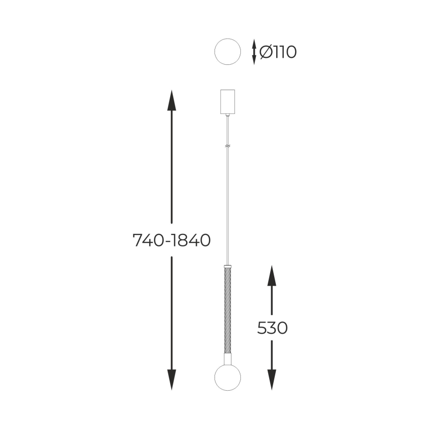 Zuma Line - Kattokruunu johdossa 1xG9/6W/230V messinki