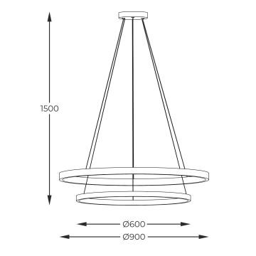 Zuma Line - LED-kattokruunu johdossa LED/72W/230V 3000/4000/6000K halkaisija 90 cm musta