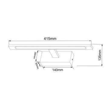 Zuma Line - Kylpyhuoneen LED-peilivalo LED/12W/230V 41 cm IP44 musta