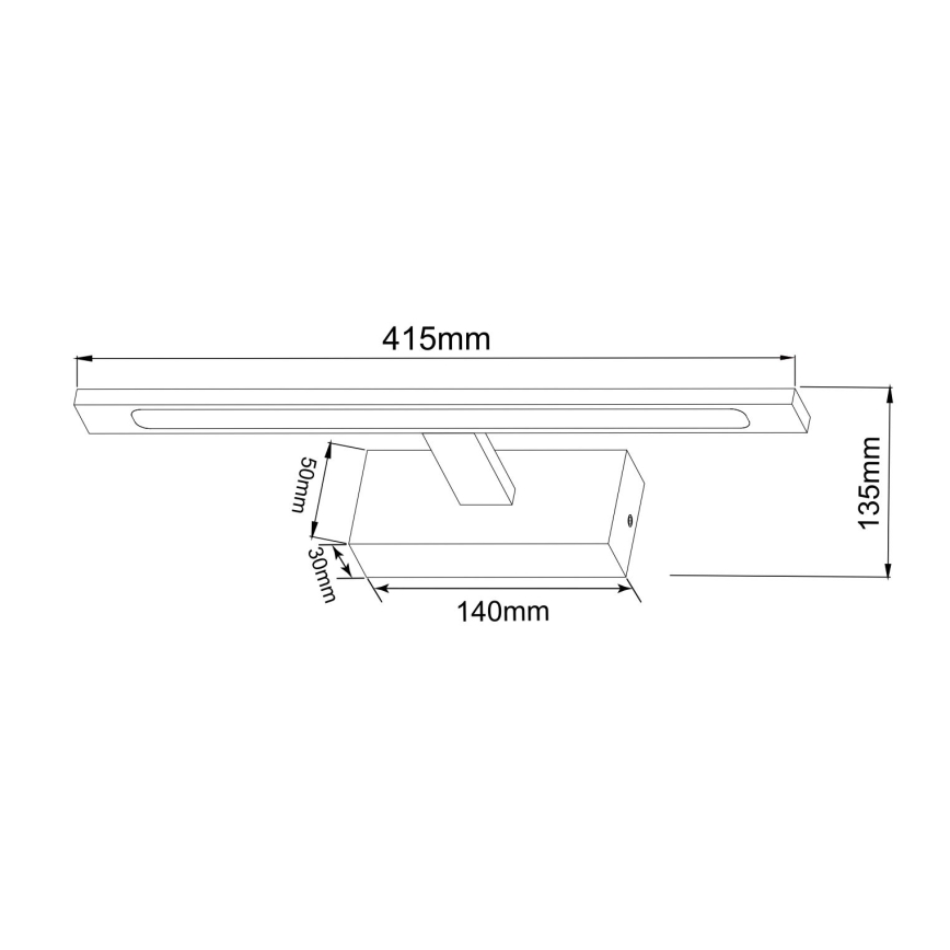 Zuma Line - Kylpyhuoneen LED-peilivalo LED/12W/230V 41 cm IP44 musta