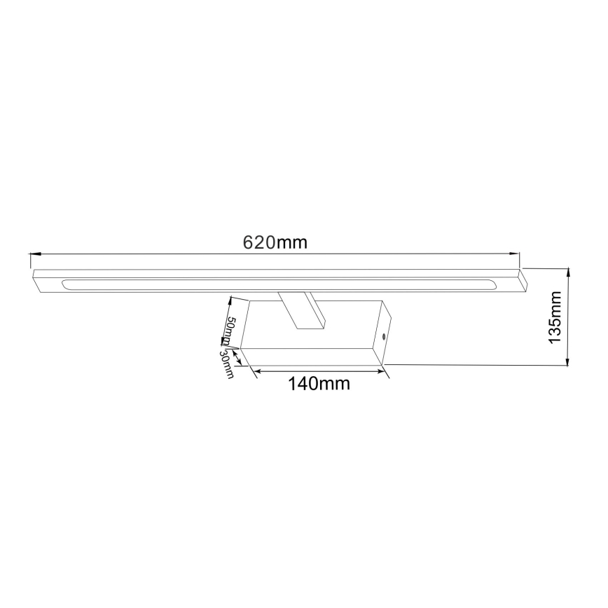 Zuma Line - Kylpyhuoneen LED-peilivalo LED/20W/230V 62 cm IP44 kulta